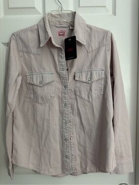 NWT Levi's Pale Pink Western Snap-Front Shirt size Small